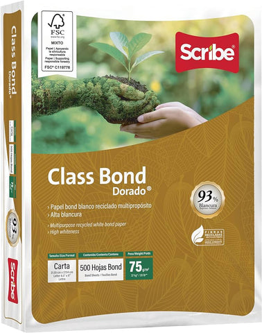 Papel Copiadora T/Carta Scribe Dorado 92% Blancura